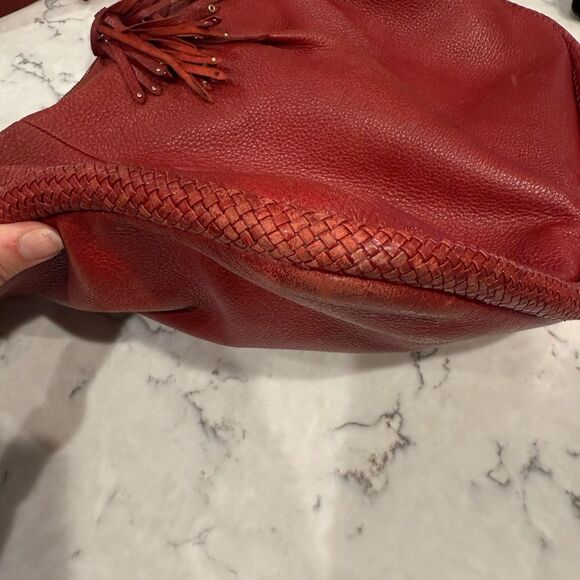 Cole Haan Red Leather Shoulder Bag Hobo - Picture 10 of 13